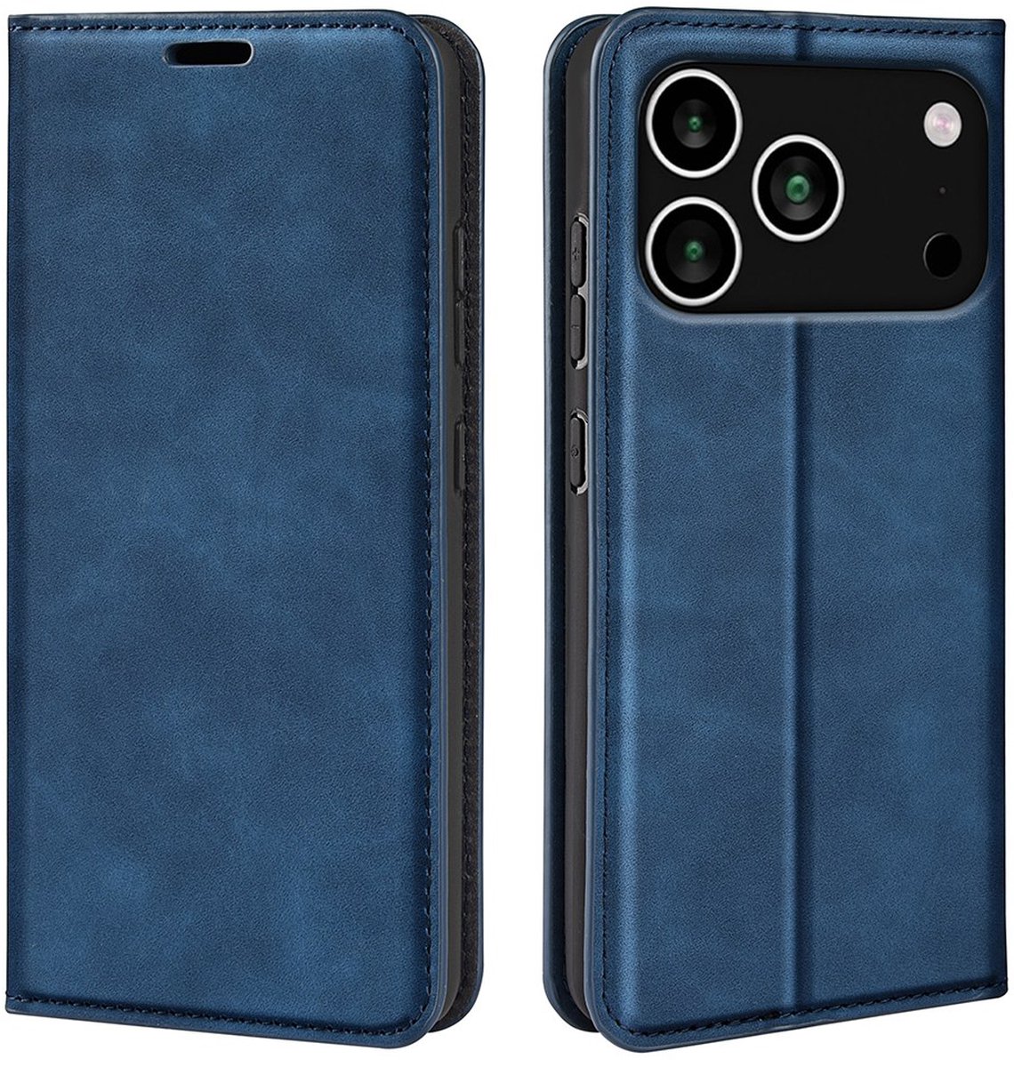 MobyDefend Hoesje - Geschikt voor iPhone 18 Pro Max - Luxe Wallet Bookcase (Magnetische Sluiting) - Blauw