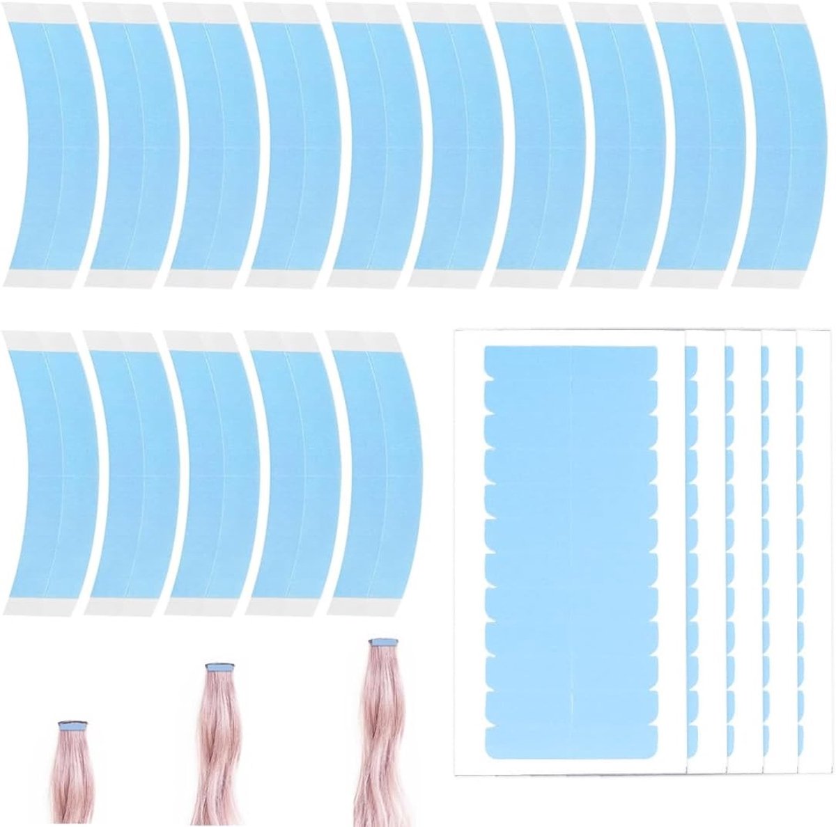 Vervangende Tapes voor Tape in Haarextensions - Hoge Hechting, Transparante Haar Tape voor Haar Weft - 20 Stuks