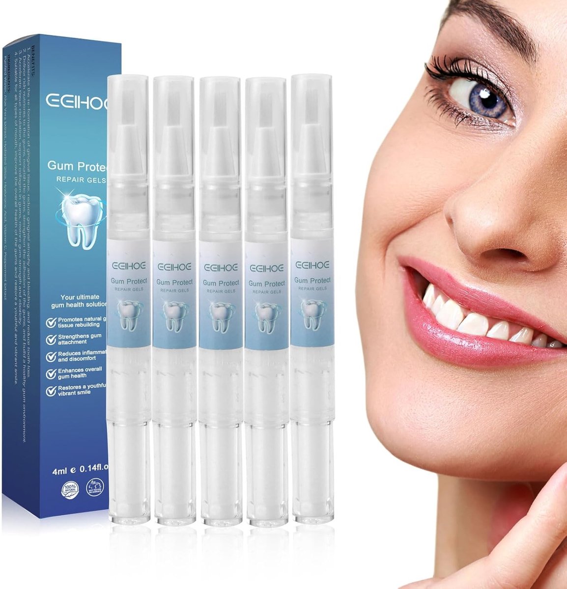 Gum Therapie Gel Set - 5 Stuks - Herstel en Versterking van Tandvlees - Whitening Pen en Tandpasta voor Gezonde Tanden en Gums