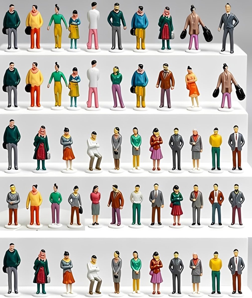Miniatuurfiguren voor modelspoorweg H0, mensenset schaal 1:87 met kleurrijke poses, perfect voor trein diorama's en realistische scènes, hoogwaardige kwaliteit en diverse thema's