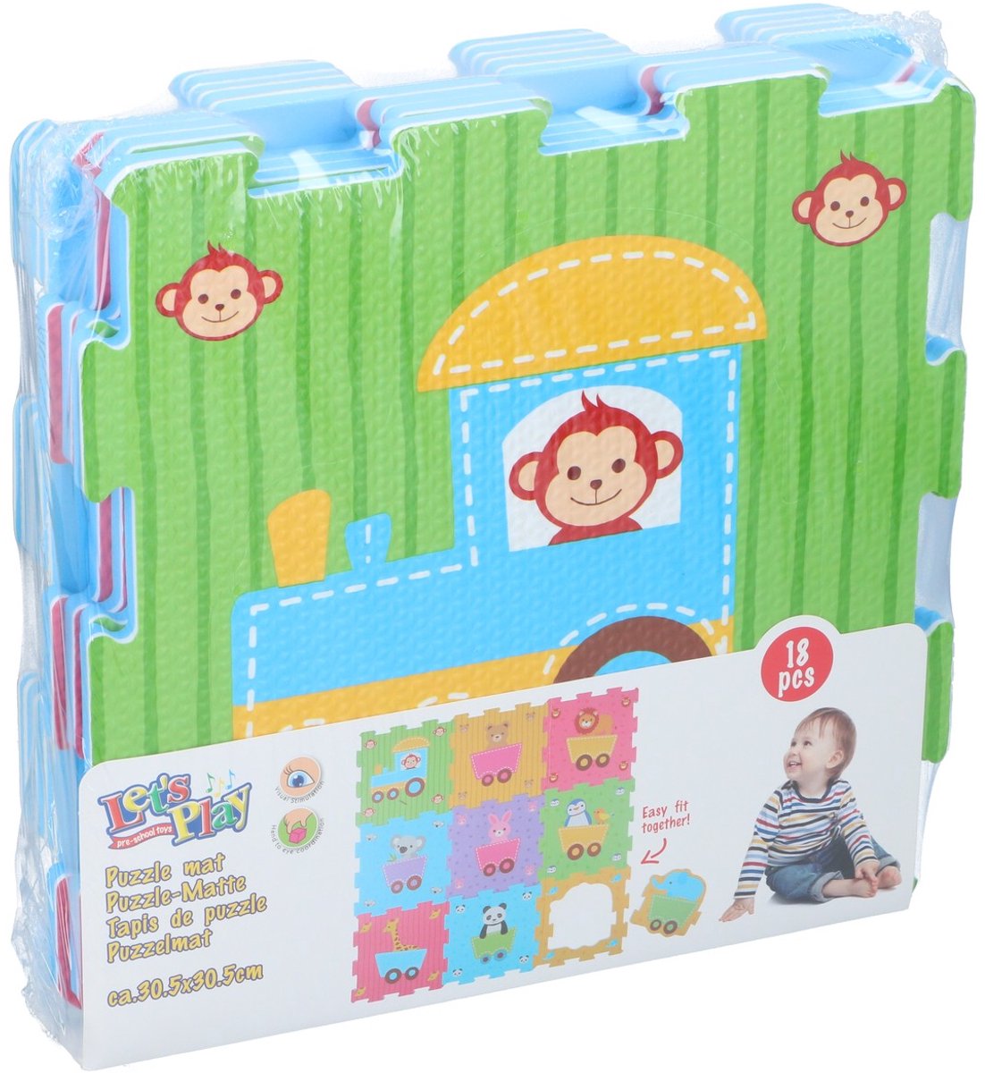 Let's Play Puzzelmat Baby 18-Delig - Speelmat Foam met Dieren - Puzzel Mat voor Kinderen - Kleurrijk Speelkleed - ca. 30,5 x 30,5 cm - 18-delig – foto 5