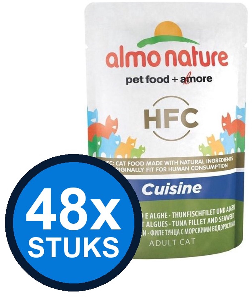 48x Almo Nature HFC - Tonijnfilet & Algen - Kattenvoer Maaltijdzakje - 55g