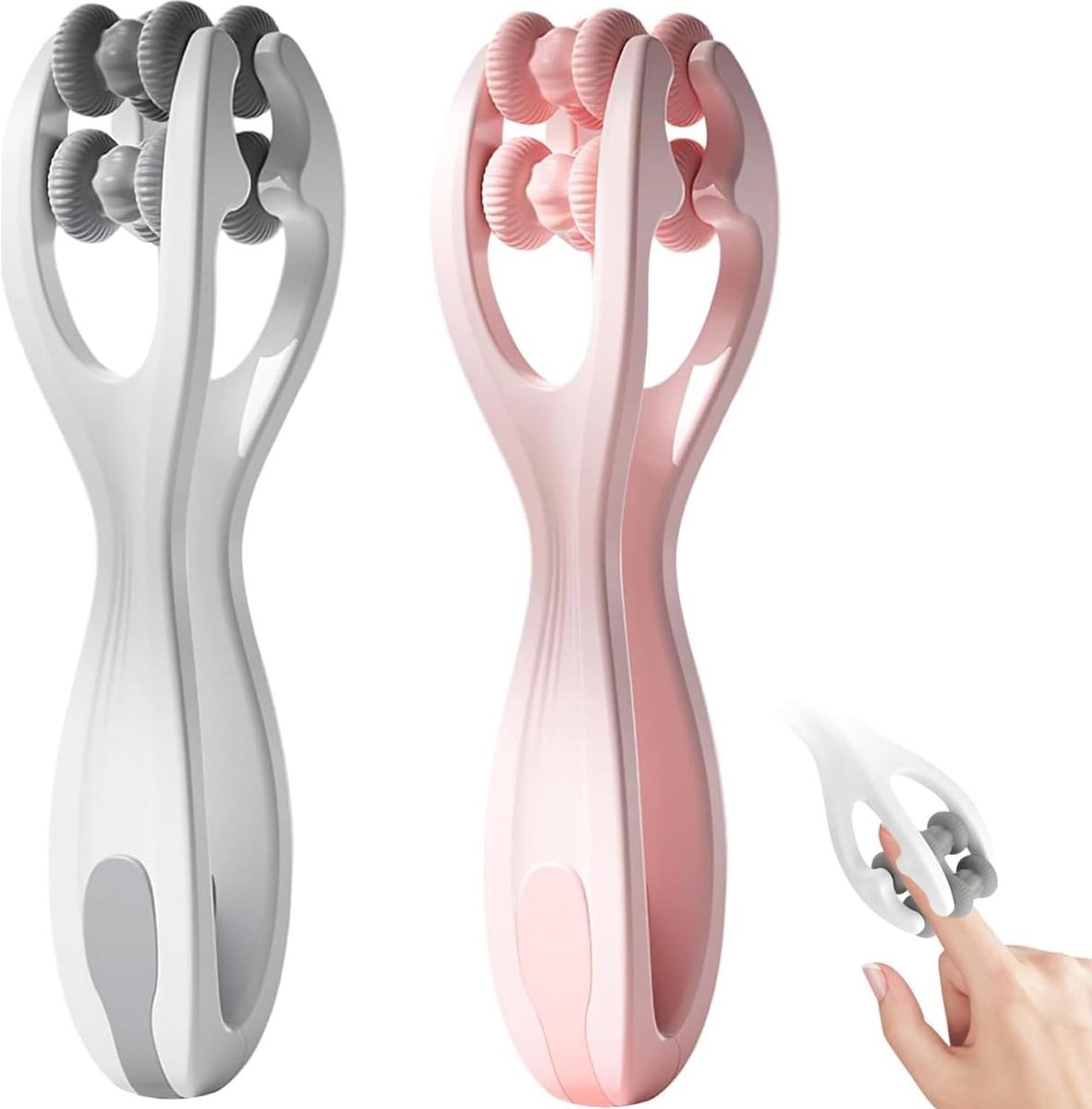 2-Pack Hand- en Vinger Massager - Dubbelzijdige Massage Roller voor Artritis, Pijnverlichting en Ontspanning