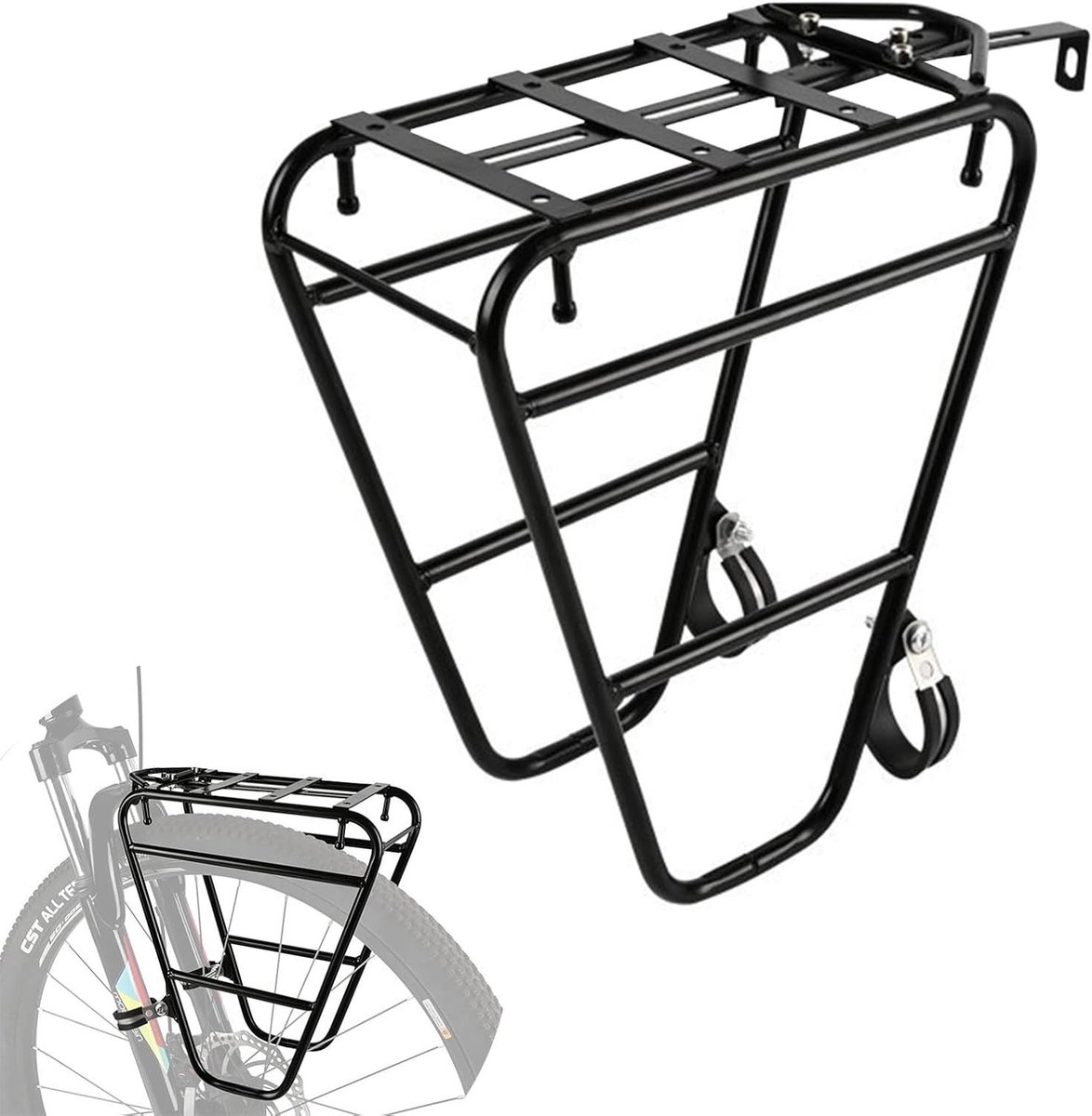 Draagbare fietstasdrager voor voor- en achterzijde, ideaal voor bagage en boodschappen