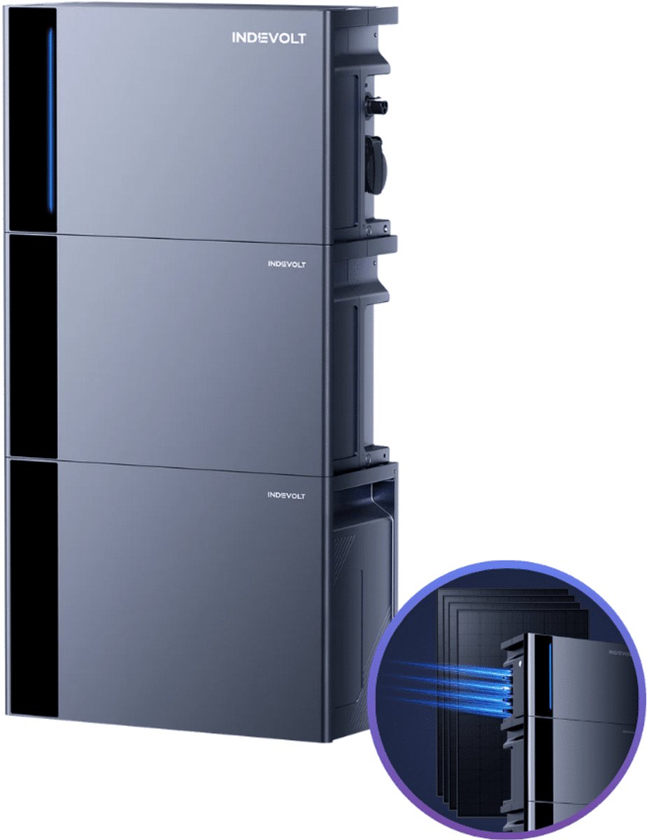 Indevolt - PowerFlex 2000 Hybride - 8 kWh - Thuisbatterij met Stekker - Plug & Play