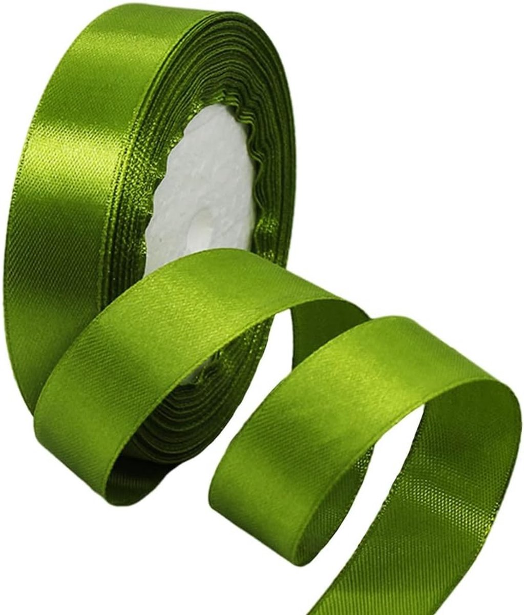 20mm Army Groene Dubbelzijdige Satijnen Lint voor Cadeauverpakking, Knutselen, Bruiloft Decoratie en Feestdagen - 22M Polyester Lint voor Bloemen en Taart