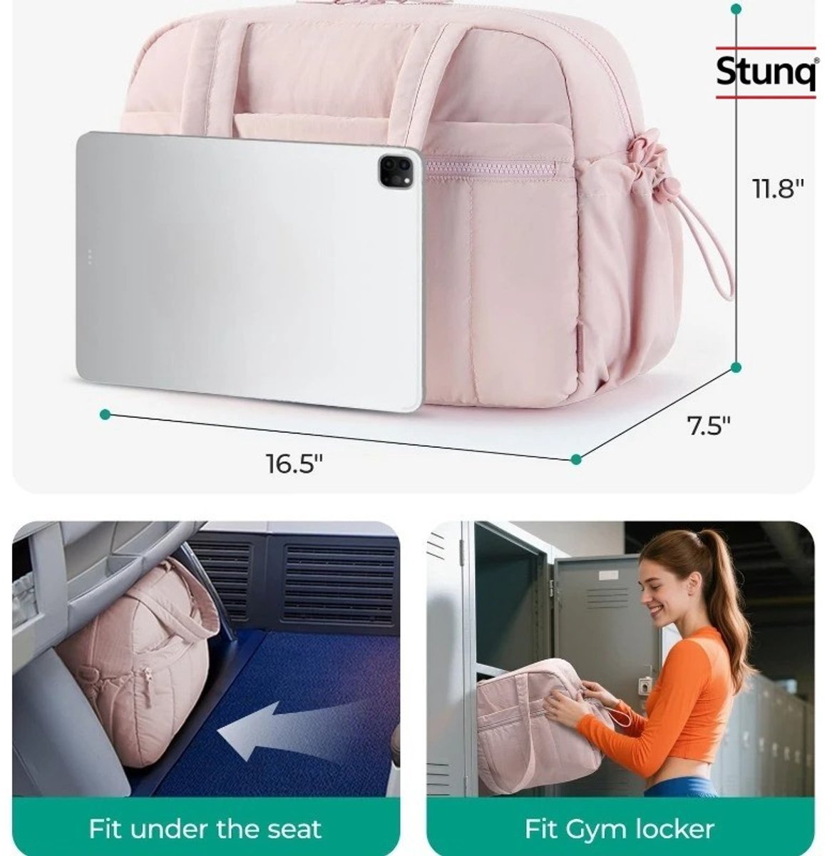 Stunq® Roze Reistas met Nat Vak - Waterdichte Sporttas en Handbagage