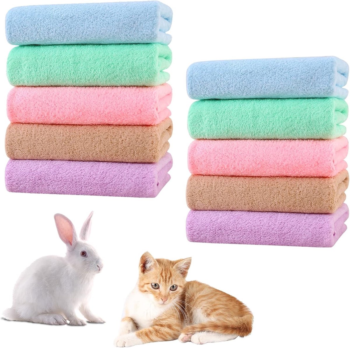 10 Stuks Cavia Dekens - Zachte Fleece Bodembedekking voor Hamsters en Kleine Dieren, Ideaal als Slapende Mat en Dierbenodigdheden