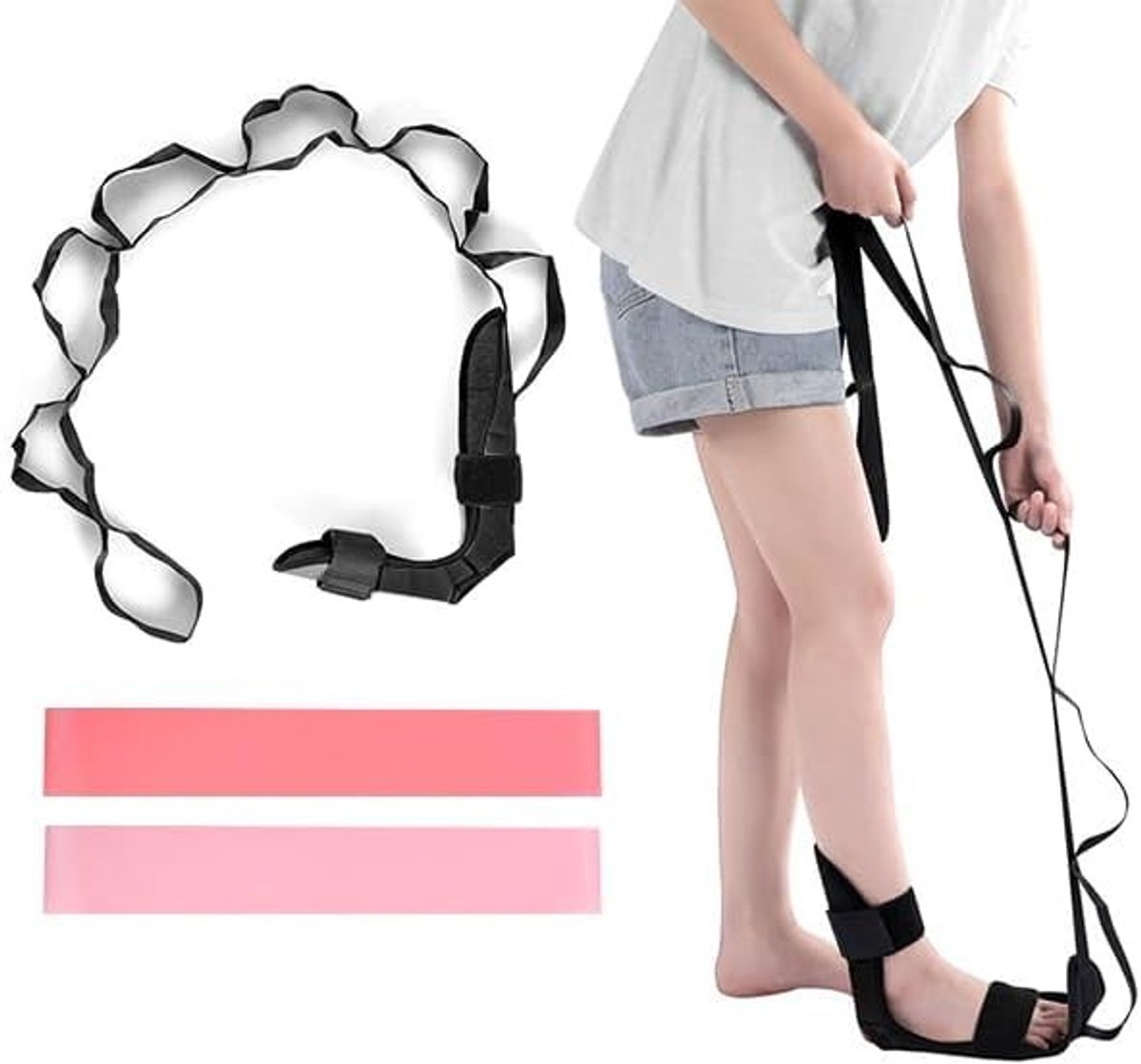 Yoga Stretchband met 7 Ringen - Elastische Oefenband voor Fysiotherapie, Pilates, Dans en Fitness