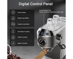 Espressomachine – Semi-Automatische Koffiemachine – Espresso Maker – Koffiezetapparaat – 20 Bar Pompdruk – 1,1 Liter Waterreservoir