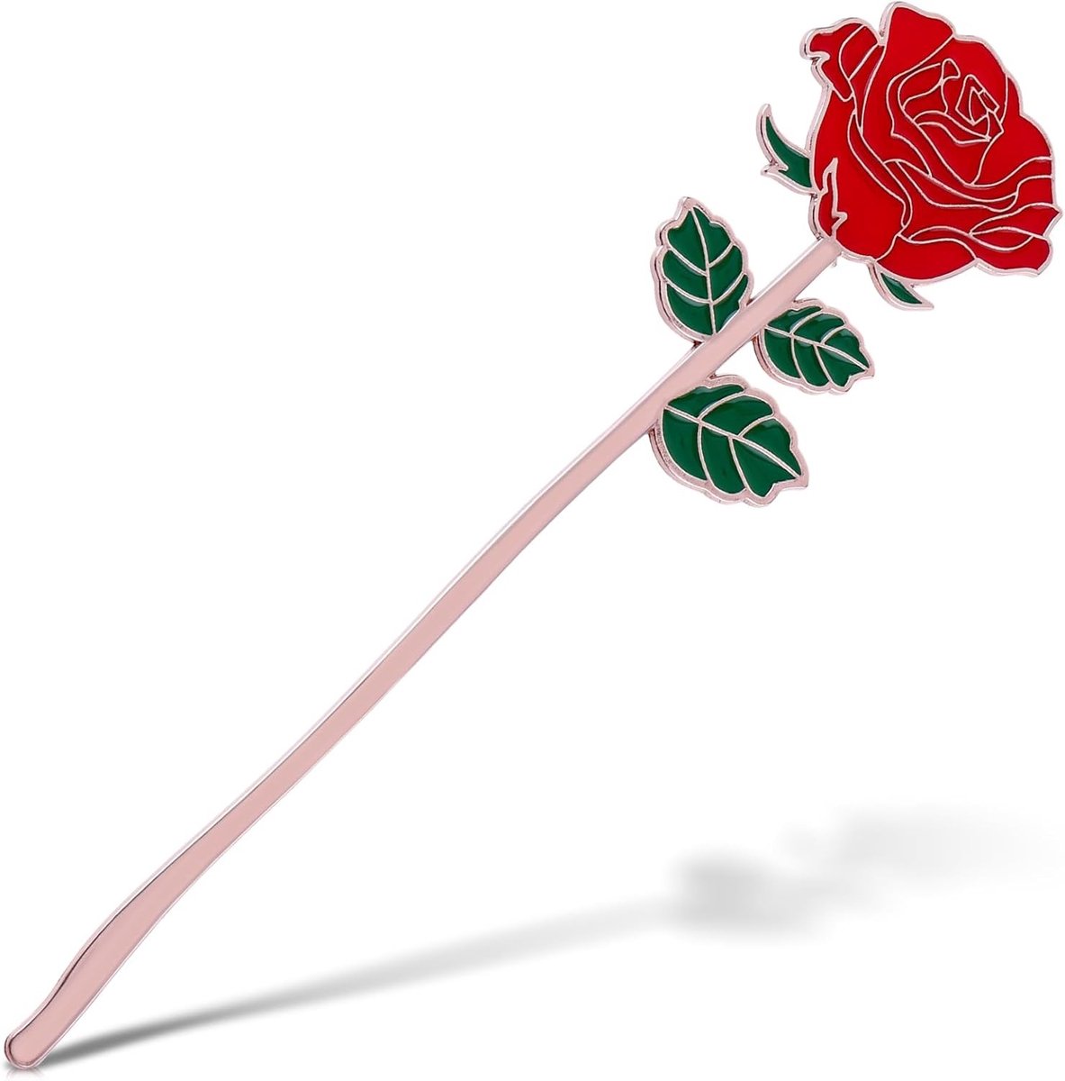Metalen Boekenlegger met Rode Roos - Perfect Cadeau voor Boekenliefhebbers, Studenten en Docenten - Ideaal voor Feestdagen, Verjaardagen en Afstuderen