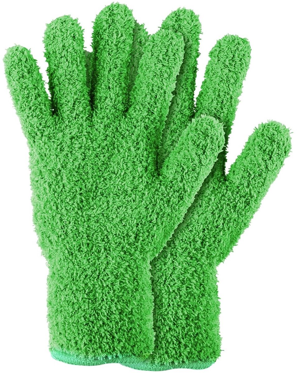 Set van 2 Microvezel Stofhandschoenen voor Auto en Huishoudelijke Reiniging - Herbruikbare Coral Fleece Schoonmaakhandschoenen voor Keuken, Meubels en Planten