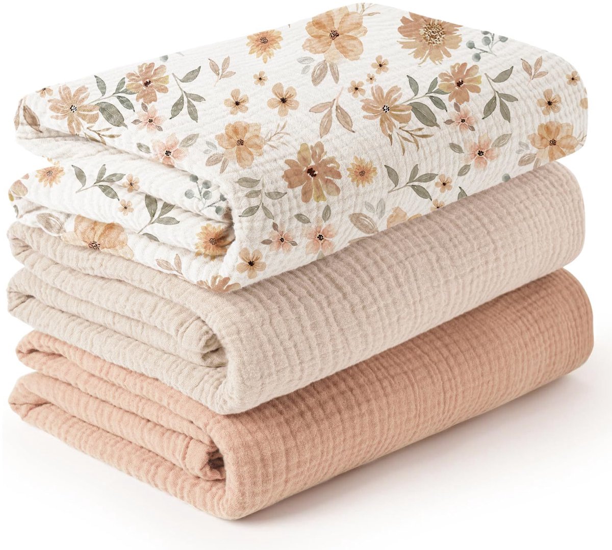 Deze set bevat 3 babywikkeldekens die superzacht, zeer absorberend en huidvriendelijk zijn, geschikt voor zowel jongens als meisjes.-Stijl 56-65*65CM