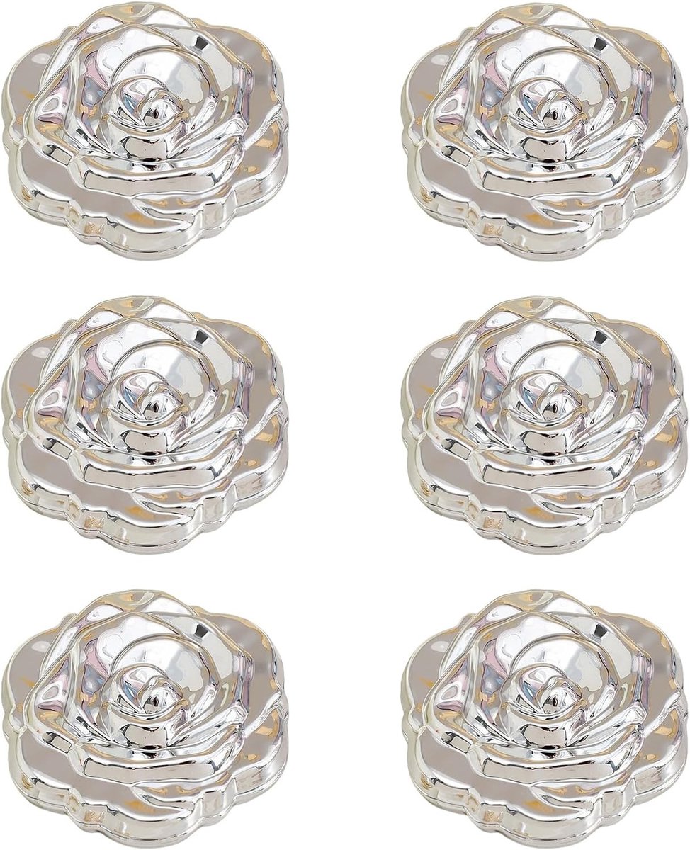 Compact Spiegel Set van 6 Stuks in Rozenvorm - Roze Gouden Spiegels voor Bruiloft, Feest en Souvenir Geschenk