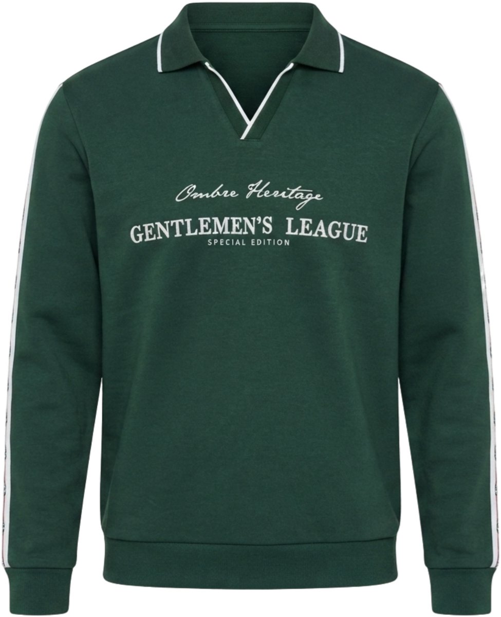 OMBRE Sweater - Regular Fit - Katoen - Lange Mouw Olijf S