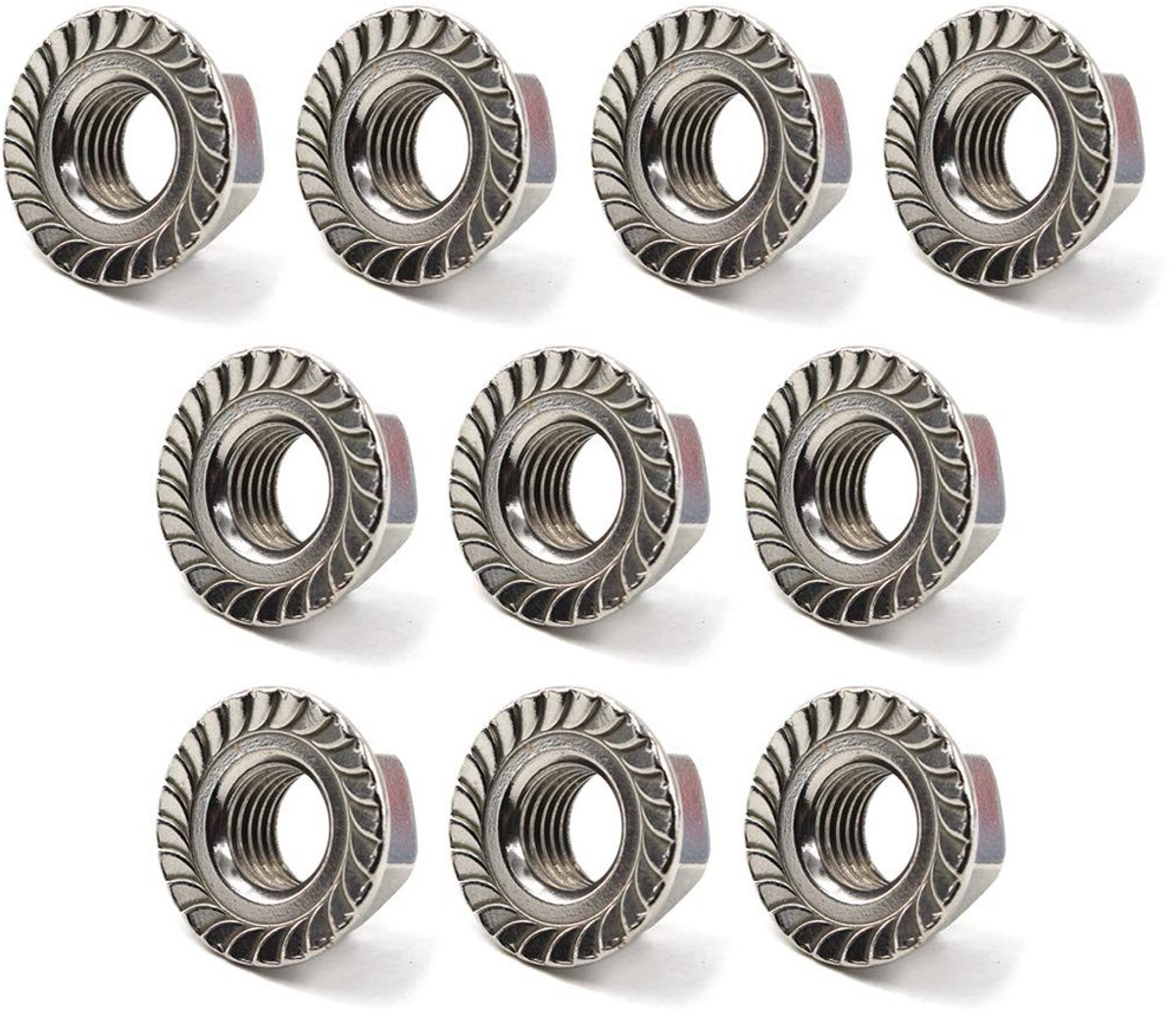 RVS M12 Flensmoeren Set van 10 - Duurzame Flensmoeren voor Bevestiging en Montage