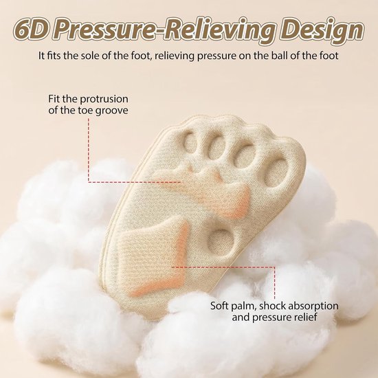 Comfortabele Midfoot Pads voor Dames, Ballen van de Voet Kussens, Antislip Hielinlegzolen en Verlichting voor Hoge Hakken, Perfecte Schoeninleg voor Extra Steun en Comfort — afbeelding 2