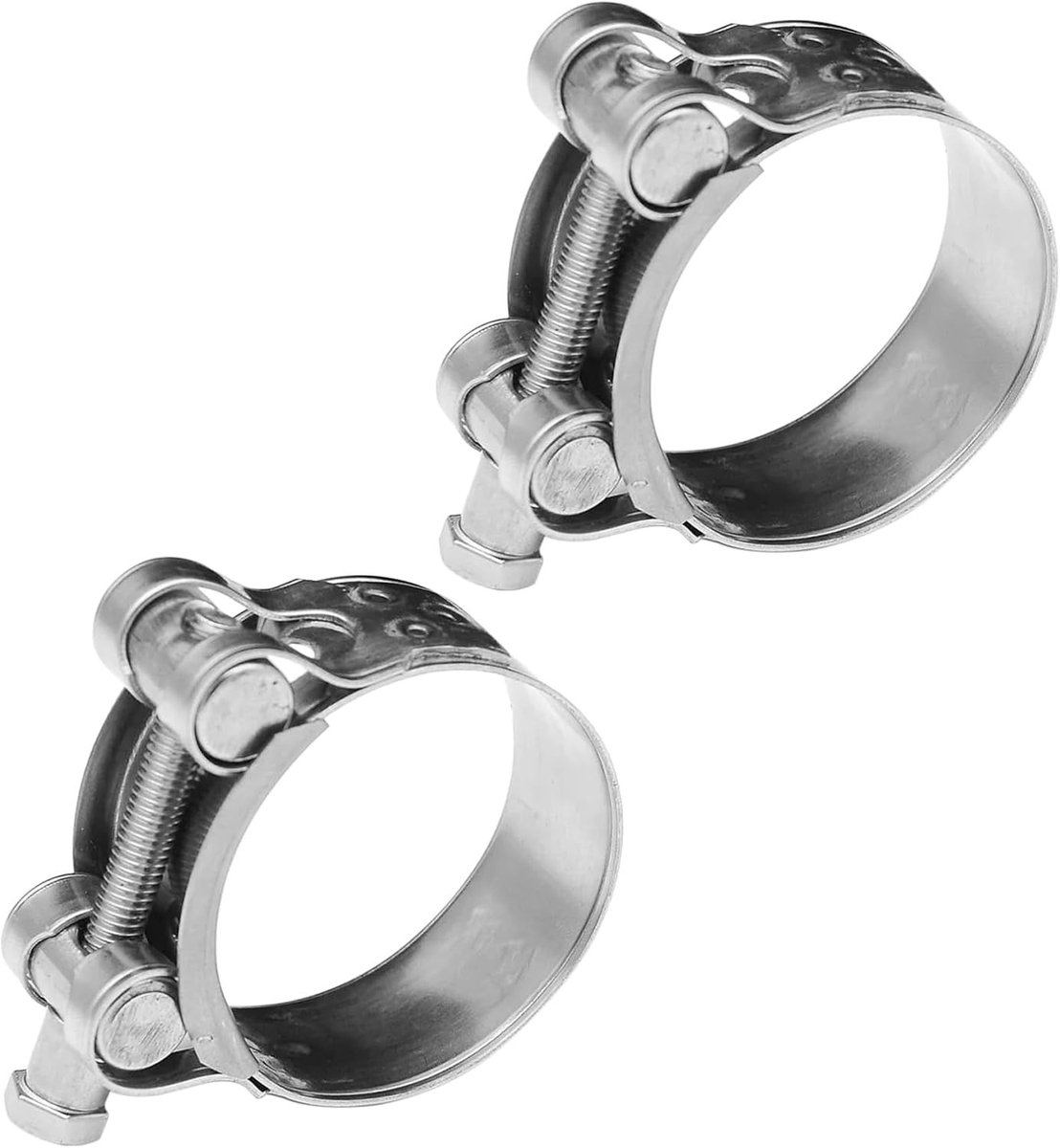 2 Stuks RVS Klemmen voor Motoruitlaatpijp, Buisklemmen voor Uitlaat, Klemmen voor Uitlaatdempers (26-28mm)