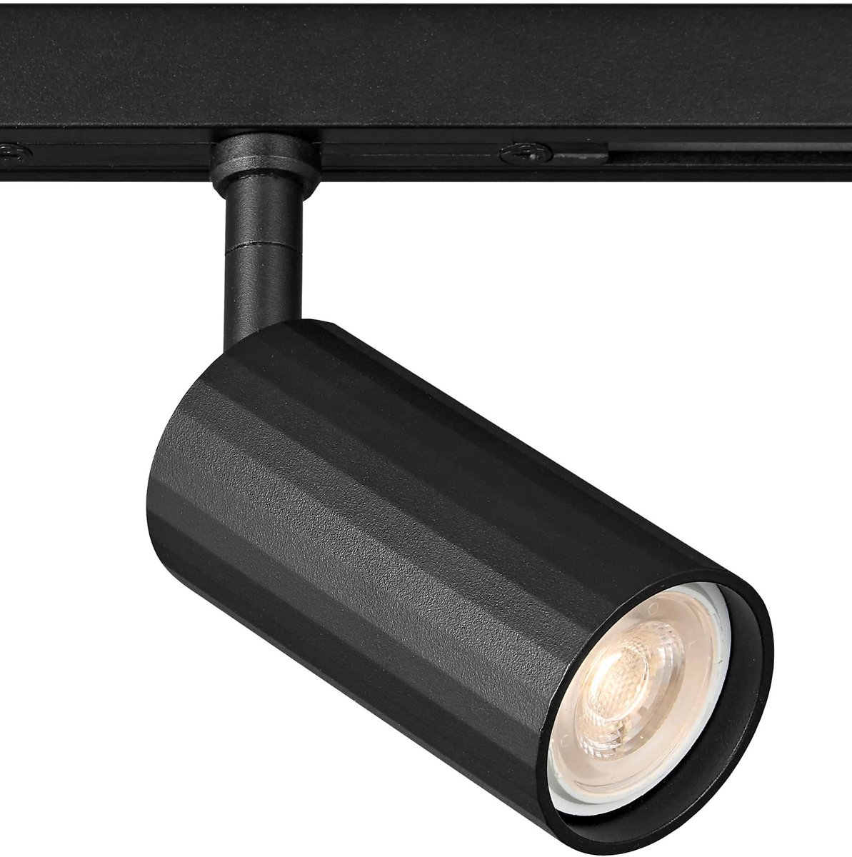 Oryx opbouwspot GU10 zwart aluminium, kantelbaar en dimbaar, IP20, 40x128x92mm, GU10-fitting excl. lichtbron