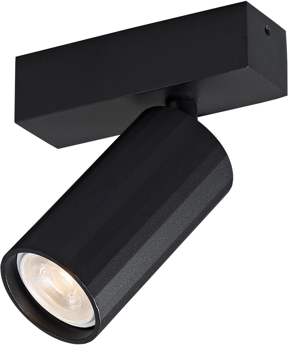 Oryx opbouwspot met MR11-fitting, dimbaar, verstelbaar, zwart aluminium, IP20, lamp niet inbegrepen