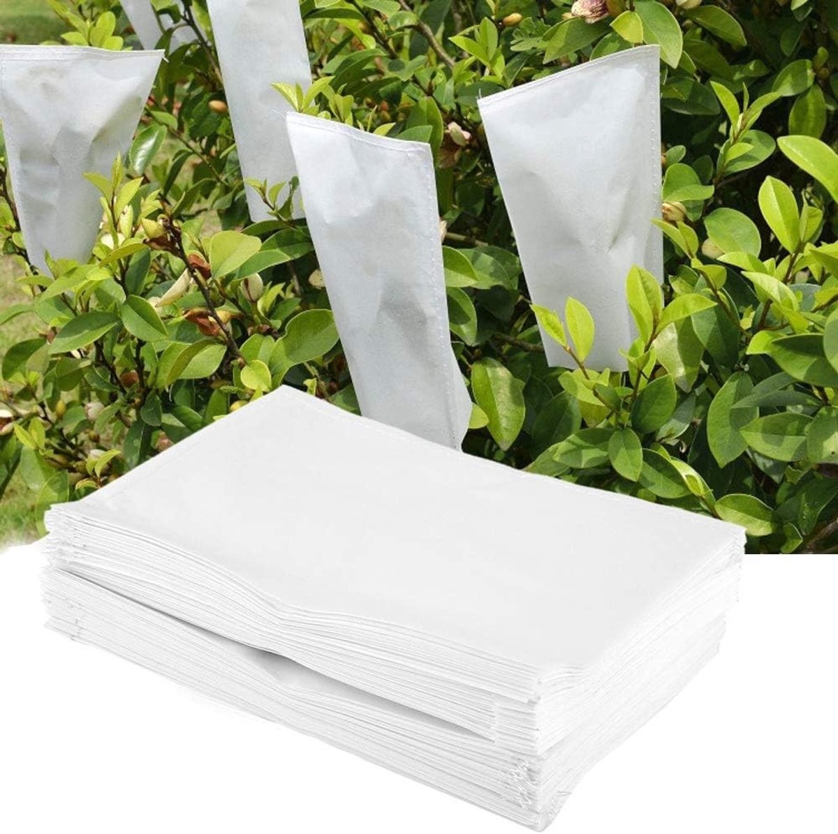 100 Stuks Tuin Bestuiving Zak voor Plantbescherming en Isolatie - Zachte Perkamenten Tassen voor Bloemen en Planten 16 x 10 cm