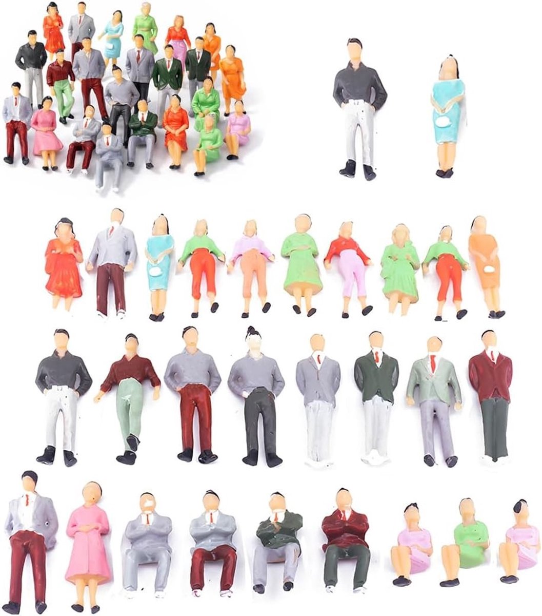 20 Miniatuur Figuren voor Modelbouw, Perfect voor Miniatuurscènes en Steden (Schaal 1:50)