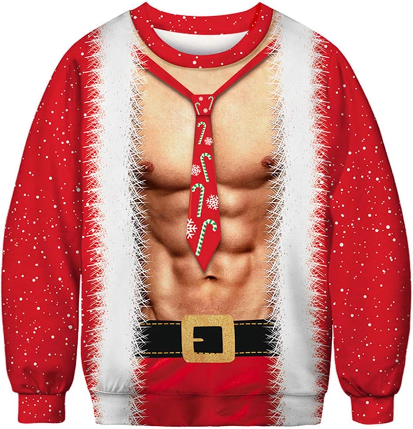 Kersttrui met 3D spieren, lange mouwen