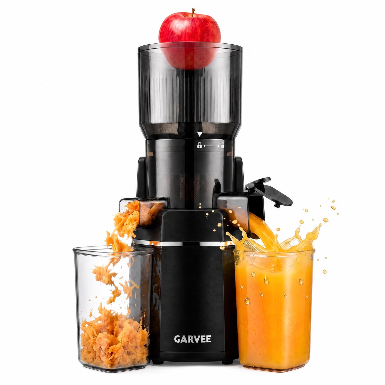 Slowjuicer Koudpers - 250W - Ultra Fijn Filter 0,2 mm - 20% Hogere Opbrengst - Stil - Compact - 19 x 20 x 44 cm - voor Groenten & Fruit - Zwart