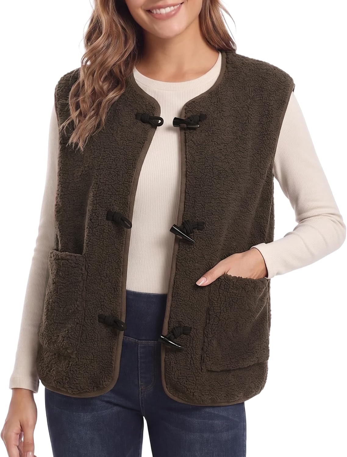 Fleece Weste, zonder mouwen, voor herfst en winter