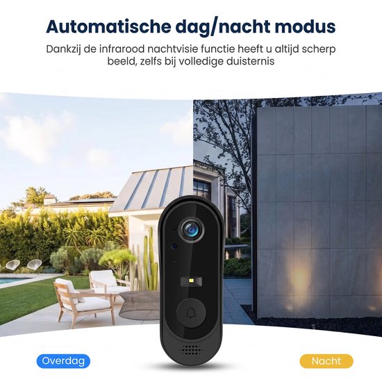 Qomfort Slimme Videodeurbel - Deurbelset - Camera & Nachtzicht - WIFI — afbeelding 3