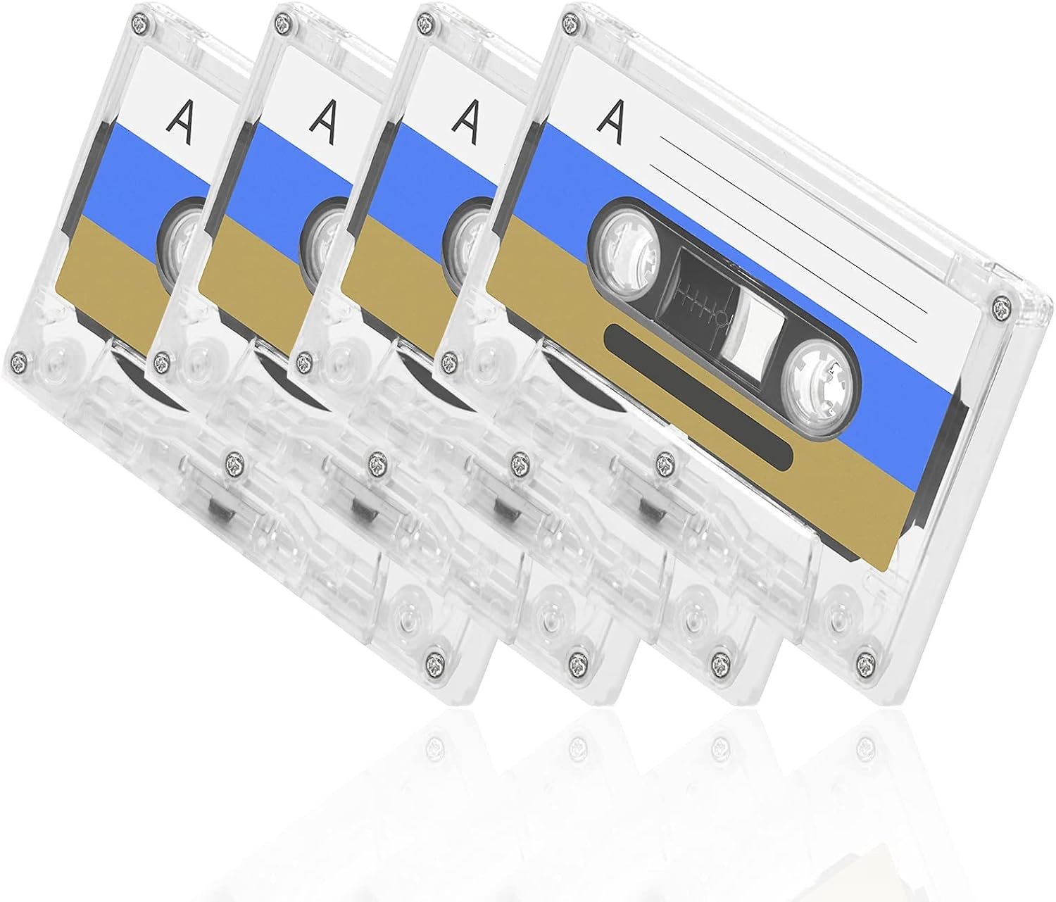 lege audiocassettes 4 stuks - 60 minuten magneetband - voor lezingen en dagelijkse opnames - m-winkel