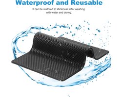 Antislipmat dashboard 25,6 x 15,2 cm - wasbaar PU-materiaal - universeel voor mobiel en sleutels - 2 stuks - Vemera