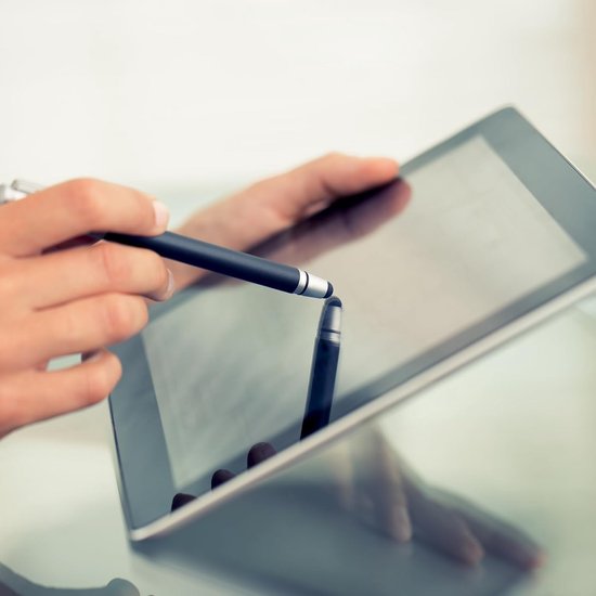 Balpen met stylus tip 1,0 mm - 6 stuks - metalen pen lichtblauw - ideaal voor touchscreens - ServiceTopper — afbeelding 4