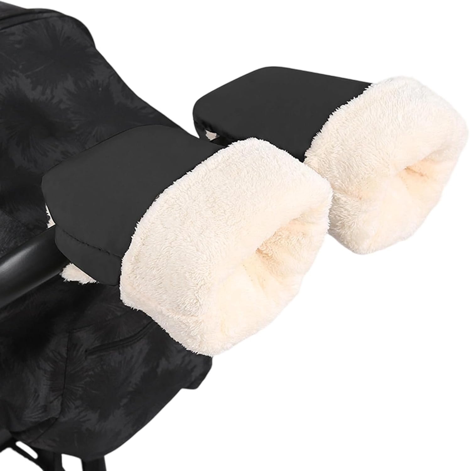 HisKes Universele kinderwagen handschoenen - Winddichte en warme handschoenen voor kinderwagen - Universele maat - Magnetische sluiting - Zachte en comfortabele voering - Warme winterhandschoenen voor kinderwagens/fietswagens - 1 paar - Zwart