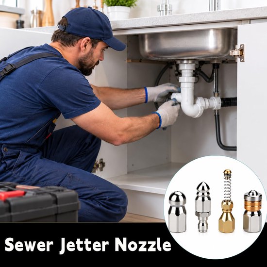 Buisreinigingssproeiers set 4-delig voor 1/4 inch hogedrukreiniger — afbeelding 4