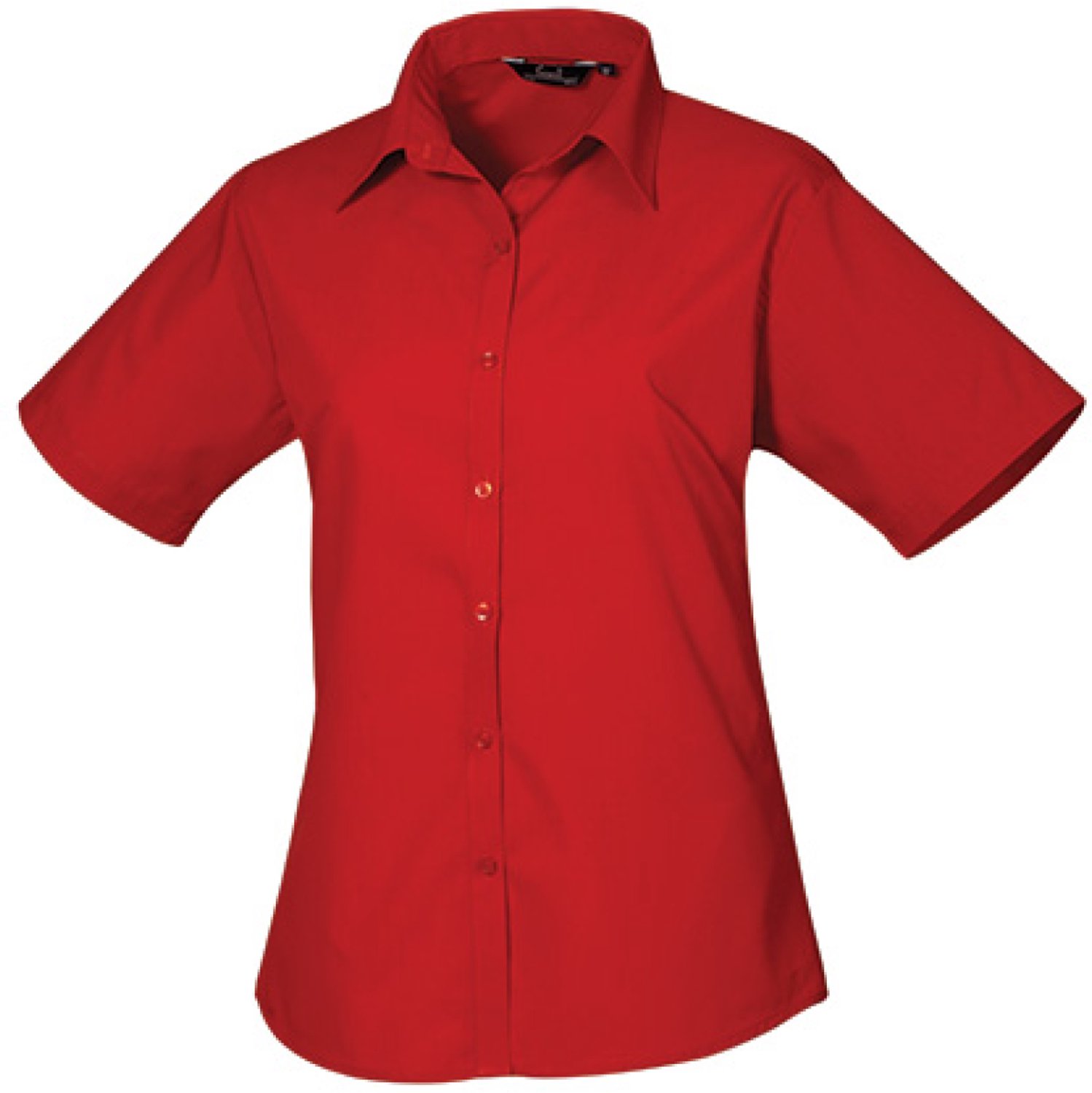 Premier Workwear - Women´s Poplin Short Sleeve Blouse - Red - 36 (XS/8)