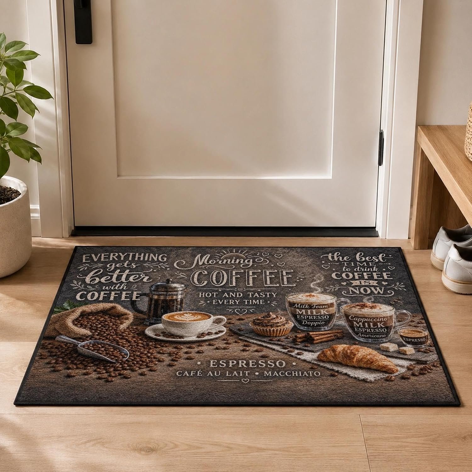 Binnenmat 40x60 cm met koffiemotief
