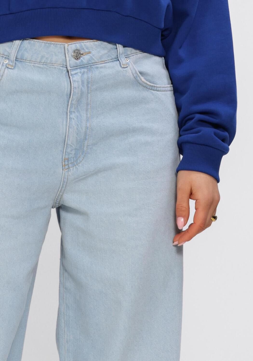 Alix The Label Ladies Woven Flowy Denim Pants Jeans Dames - Broek - Lichtblauw - Maat S