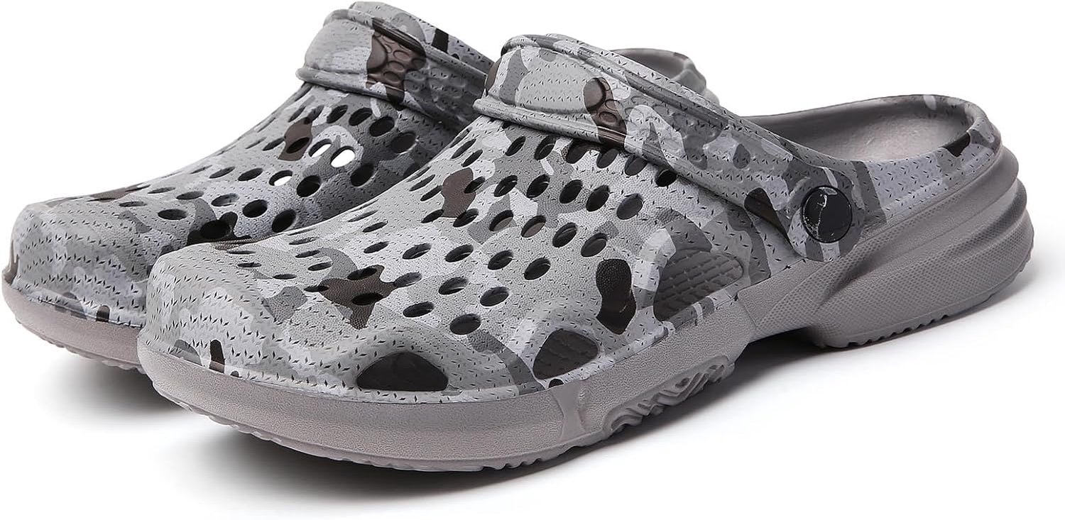 Clogs voor heren, slip-on, camouflage, voor binnen en buiten