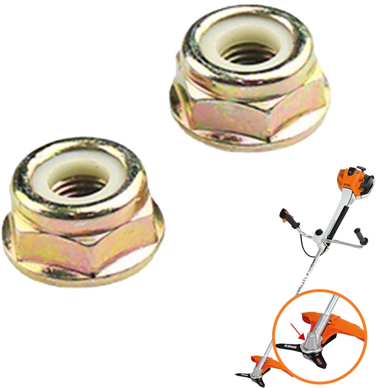 Set van 2 M10 x 1.25 Links Schroefdraad Moeren
