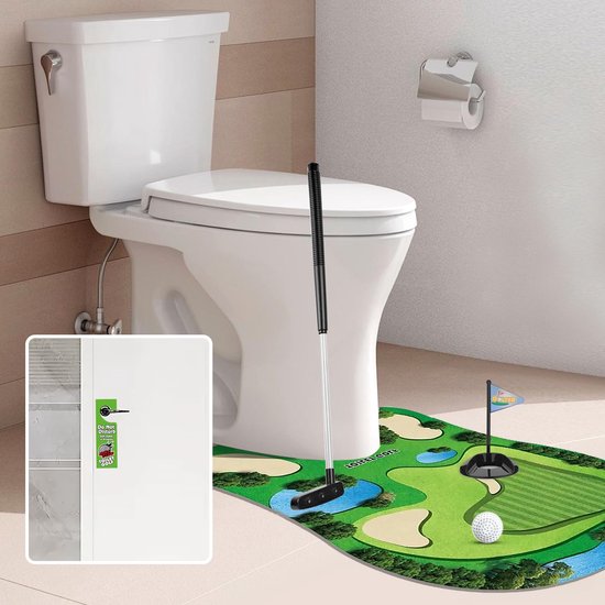 Mini Golfset voor het Toilet met Putting Mat en Golfballen — afbeelding 5