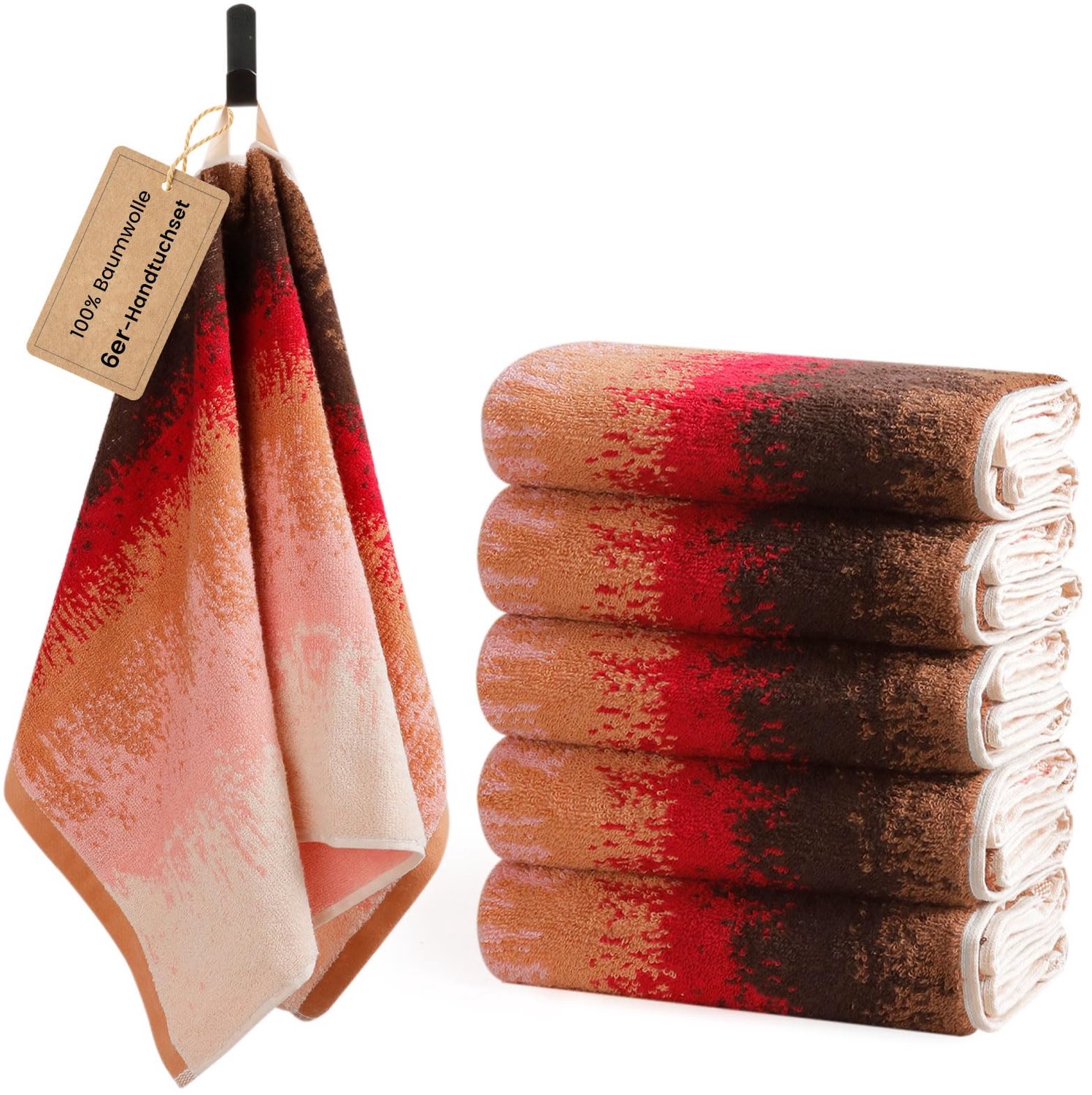 Set van 6 Handdoeken met Modern Streepmotief