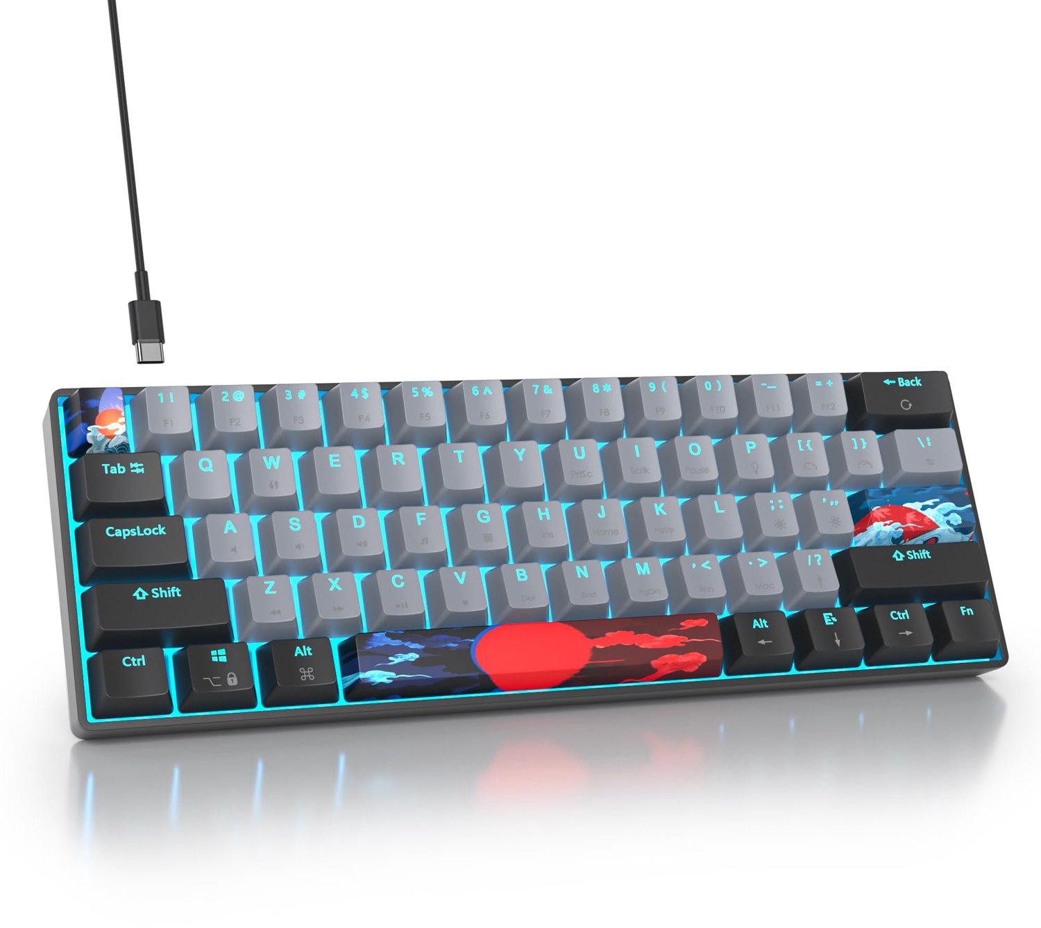 Mechanisch Gaming Toetsenbord met 61 Toetsen en LED Verlichting
