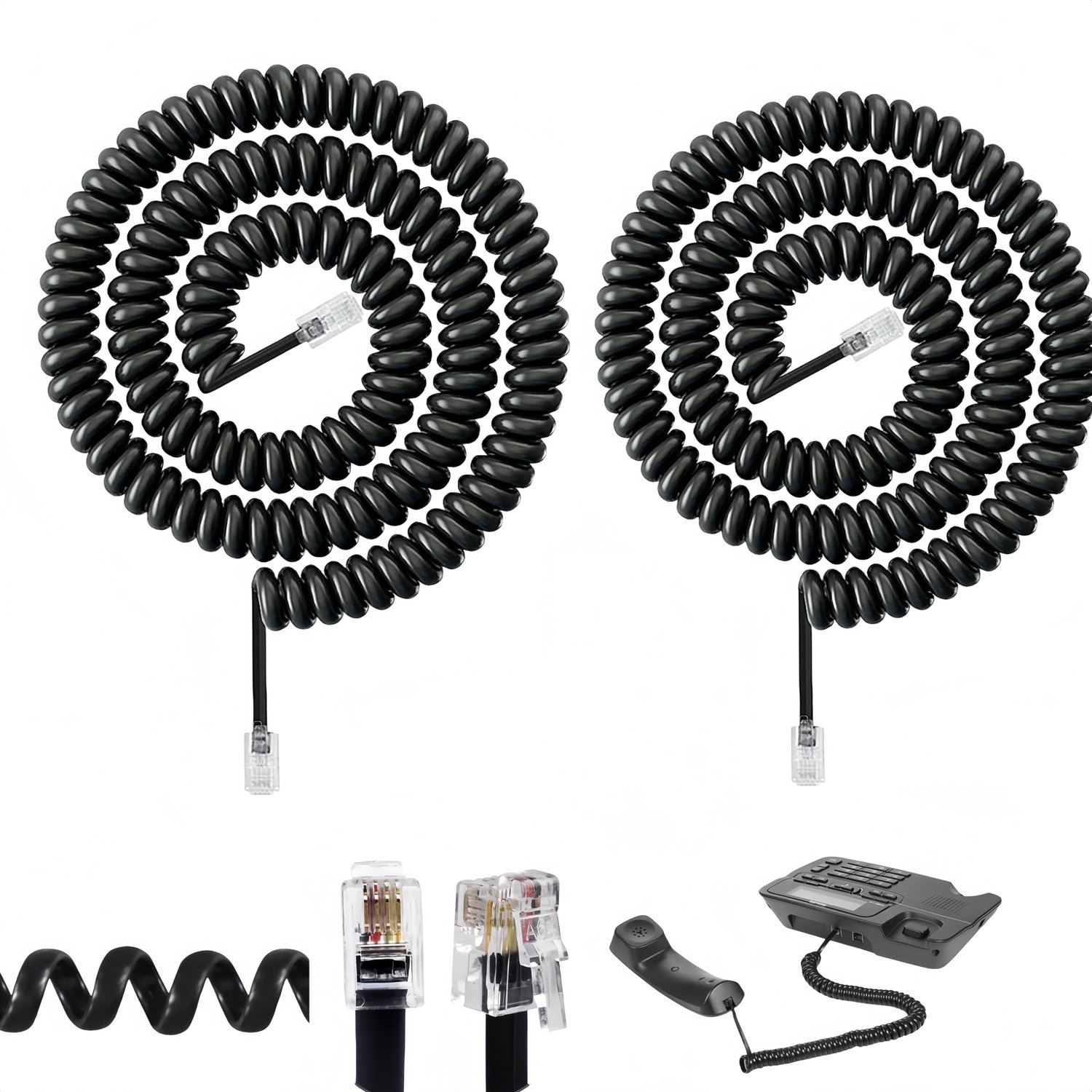 Spiral Telefoonkabel RJ9 voor Vaste Telefoon