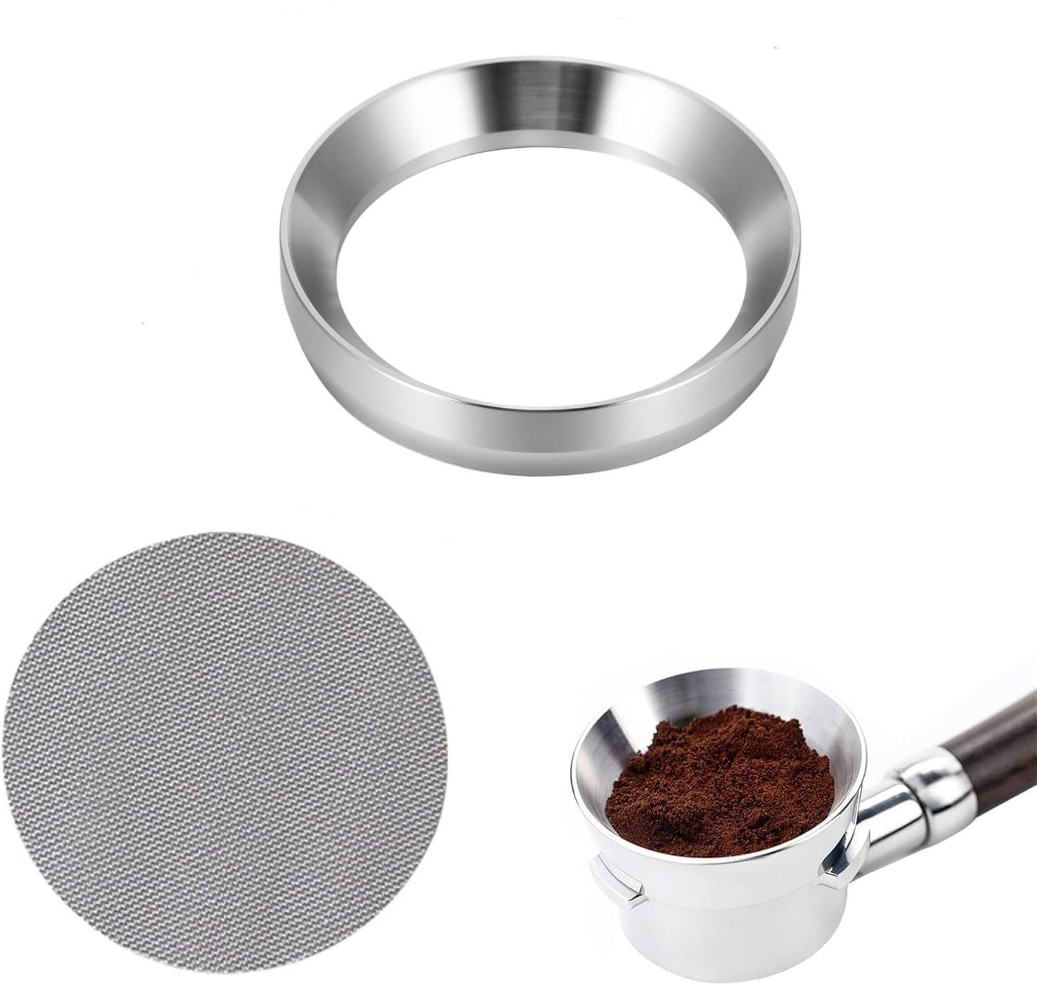 Espresso Dosering Funnel en Puck Screen Set