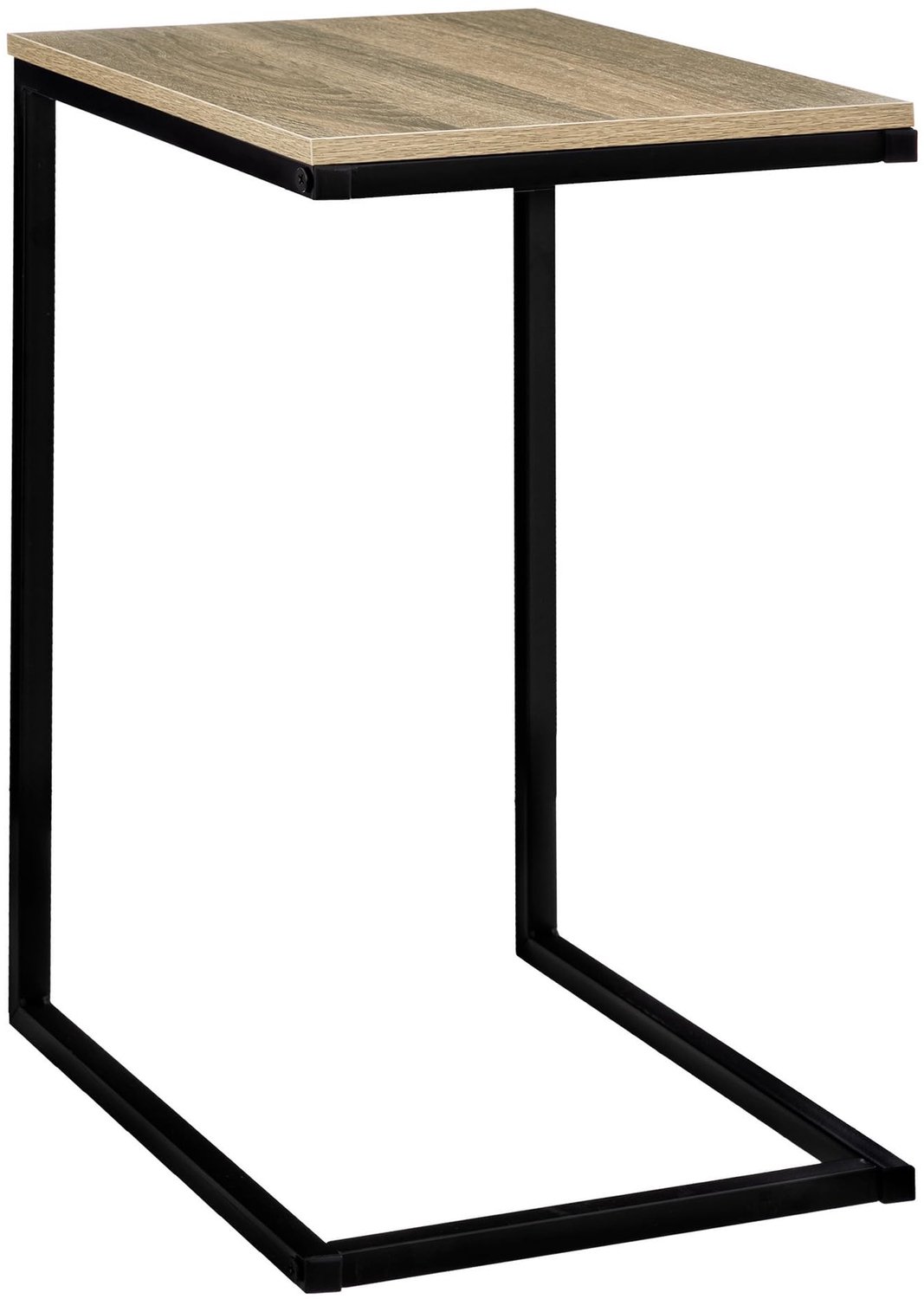 Zwart Metalen en Houten Sofa Einde Tafel