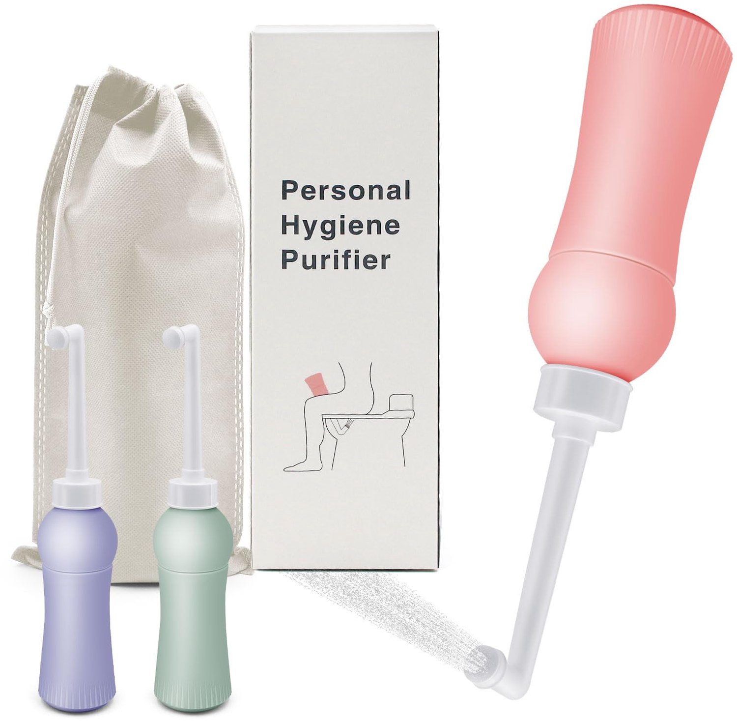 Draagbare Bidet met 500ml Capaciteit voor Reis en Thuis - Paars
