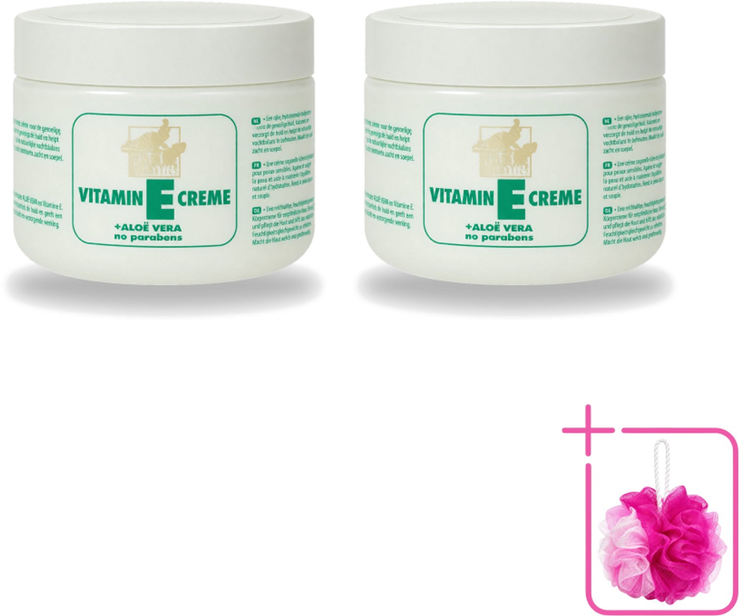 2 x Goldline - Bodycrème - Vitamine-E & Aloë Vera - Gevoelige Huid - Kalmerend - 250 ml - Bulkverpakking - Gevoelige huid verzorging - Douchemop - Vitamine e crème