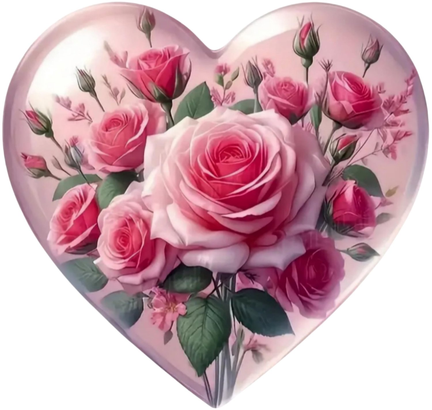 Waterdichte Roze Rozenhart Autostickers 5,5 Inch