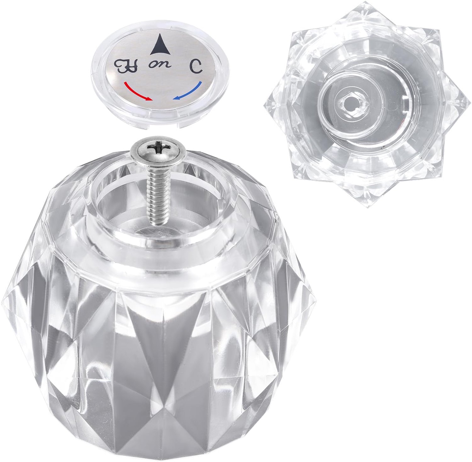 Douchekraanhendel Vervanging - Enkele Hendel - Compatibel met Delta RP2391 - Acryl - Diameter 5 cm - Handvat 6,5 x 3 cm - Kraanhandvat